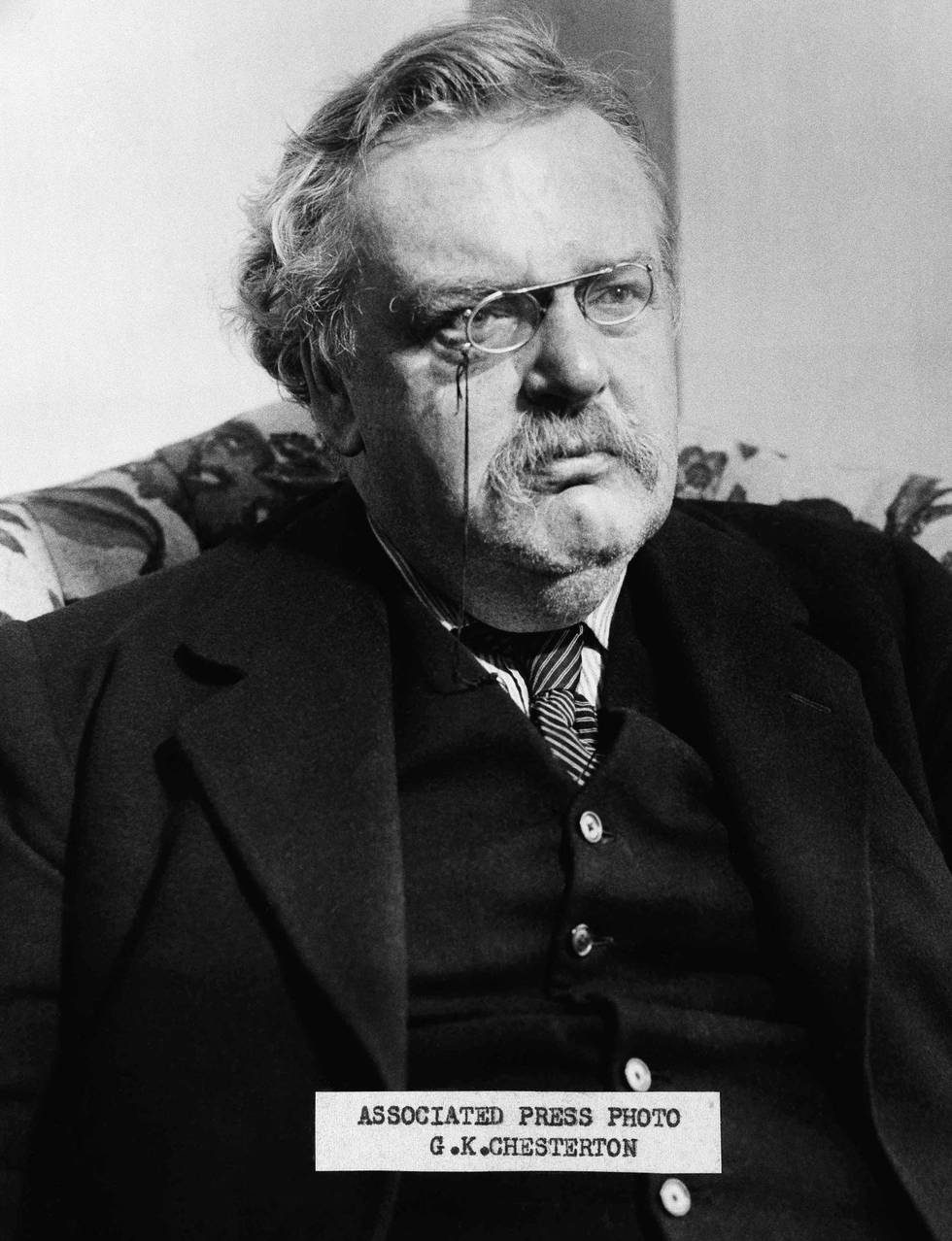 Shown in photo is G. K, Chesterton  author  undated photo. (AP Photo)