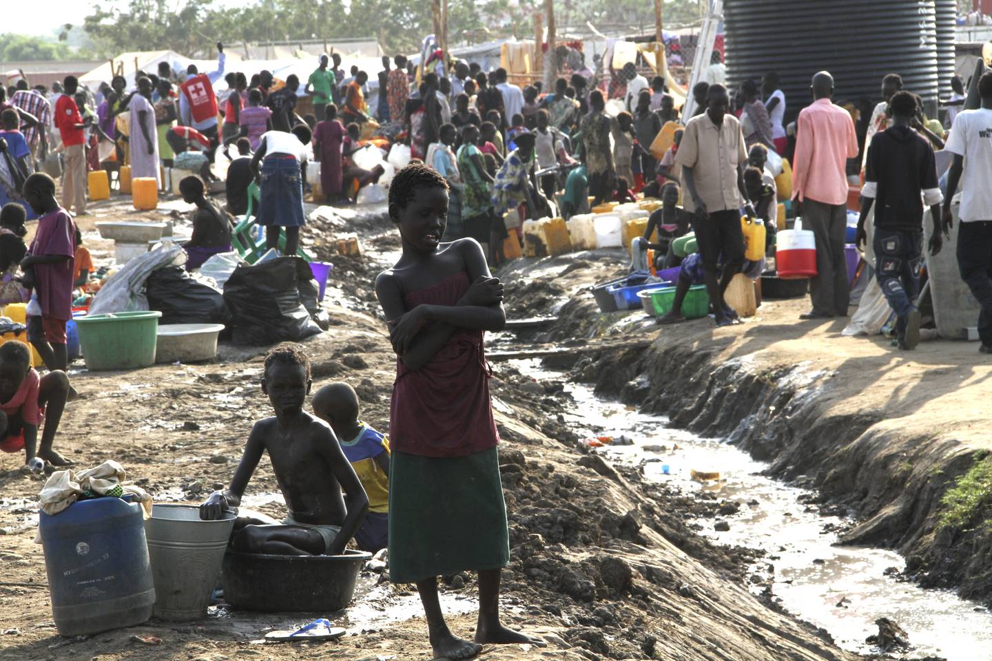 Da borgerkrigen brøt ut i 2013, søkte titusenvis tilflukt i FNs base i Juba i Sør-Sudan, under elendige forhold. Foto: Bibiana Dahle Piene / NTB