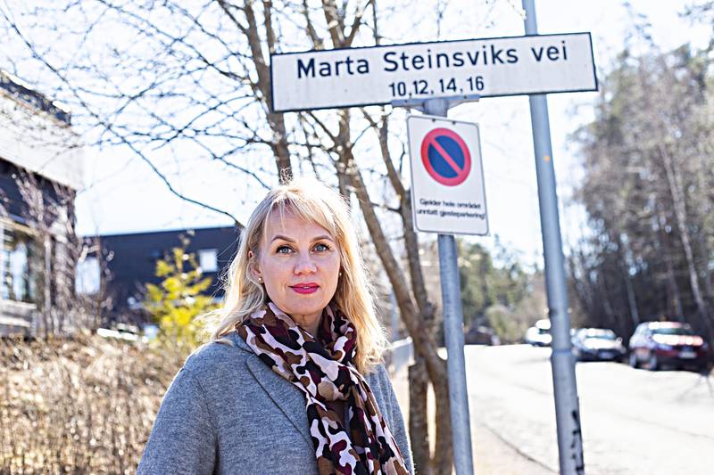 Den lokale ildsjelen Melita ­Ringvold bor i veien oppkalt etter Marta Steinsvik. Hun mener at navnet må byttes ut.
