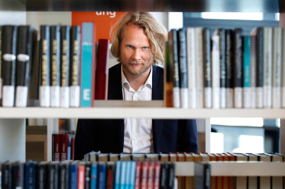 Drammen  20150812.Direktør for Nasjonalbiblioteket Aslak Sira Myhre  var med på lansereringen av  regjeringens bibliotekstrategi i Drammensbiblioteket.Foto: Vidar Ruud / NTB scanpix