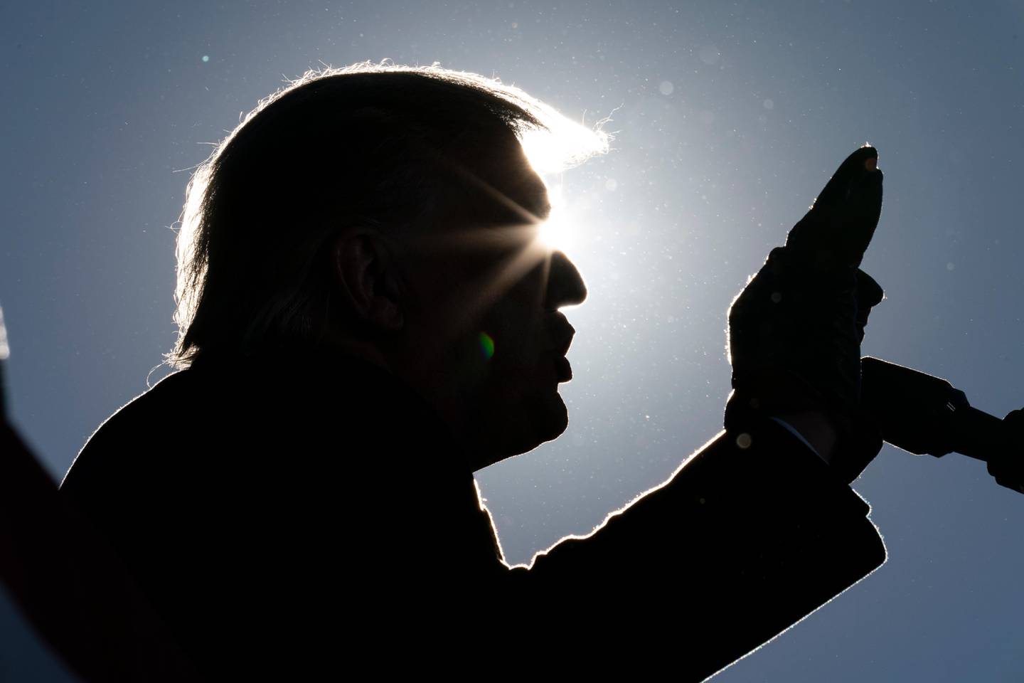 President Donald Trump speaks at a campaign rally at Green Bay Austin Straubel International Airport, Friday, Oct. 30, 2020, in Green Bay, Wis. (AP Photo/Alex Brandon)