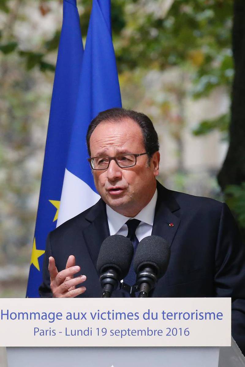 President Francois Hollande har holdt flere minnetaler etter islamistiske terrorangrep.