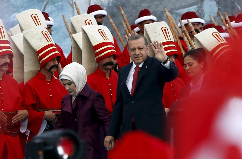 Turkish President Tayyip Erdogan makes a speech during a ceremony to mark the 562nd anniversary of the conquest of the city by Ottoman Turks, in Istanbul, Turkey, May 30, 2015. REUTERS/Murad Sezer 
