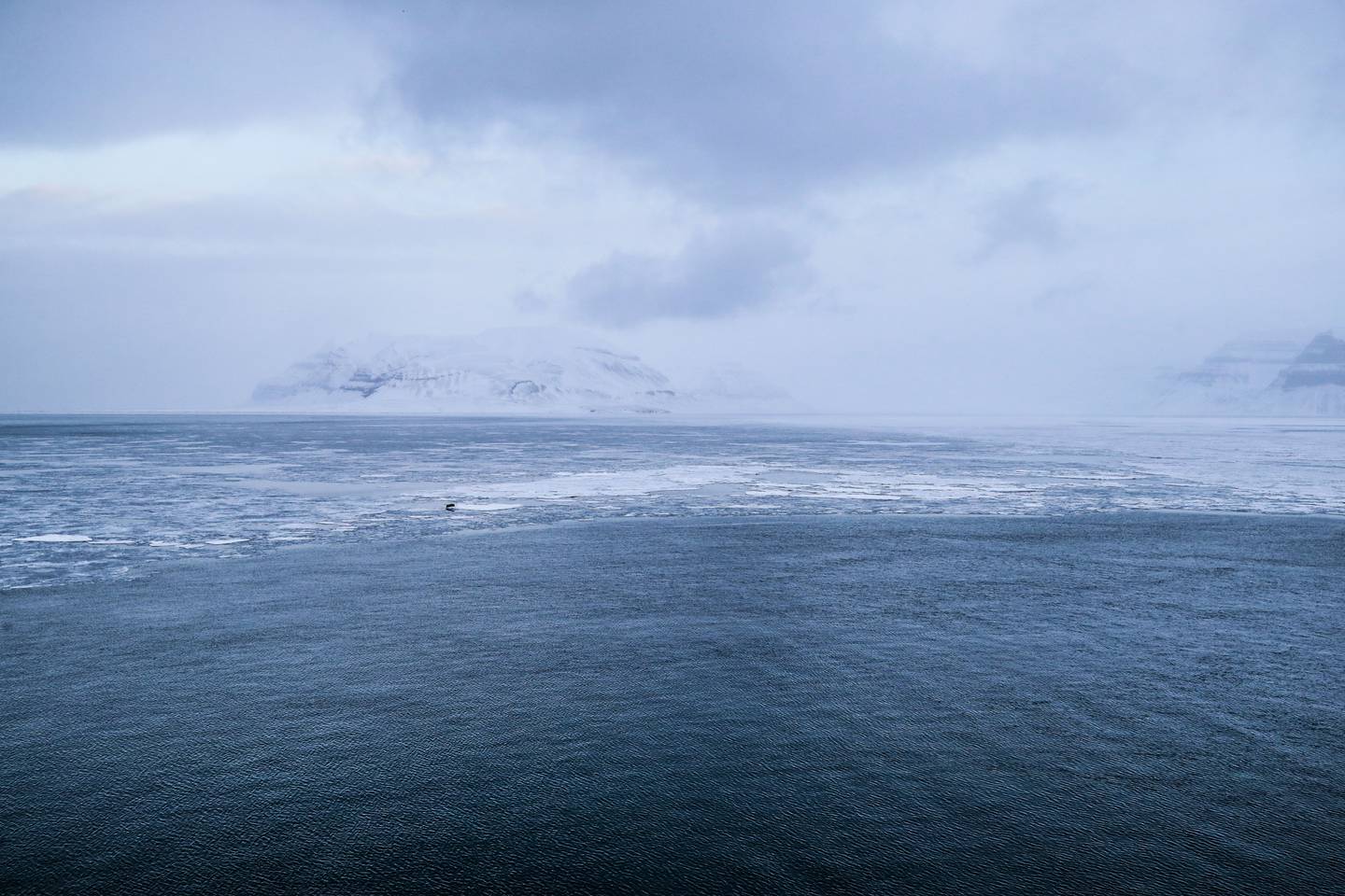 Temperaturen i området rundt Svalbard stiger tre ganger så fort som på resten av kloden. Stadig flere land viser interesse for de etter hvert nye havområdene for fisking, transport og eventuelt olje- og gassfelt. Bildet er tatt i 2020 og viser en hvalross på et isflak. Arkivfoto: Lise Åserud / NTB