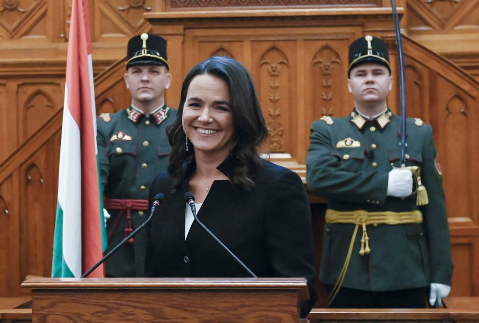 Katalin Novák blir Ungarns første kvinnelige president. Foto: Szilard Koszticsak / MTI / AP / NTB