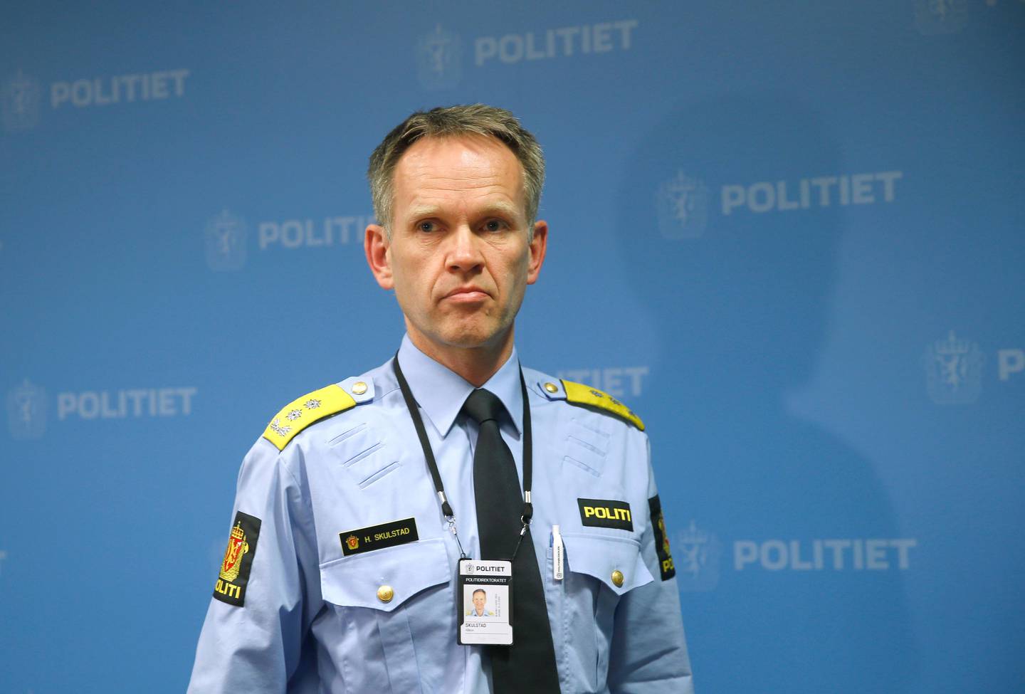 Oslo  20160322.
Håkon Skulstad i Politidirektoratet holder pressebrifing om angrepene i Belgia.

Foto: Vidar Ruud / NTB
