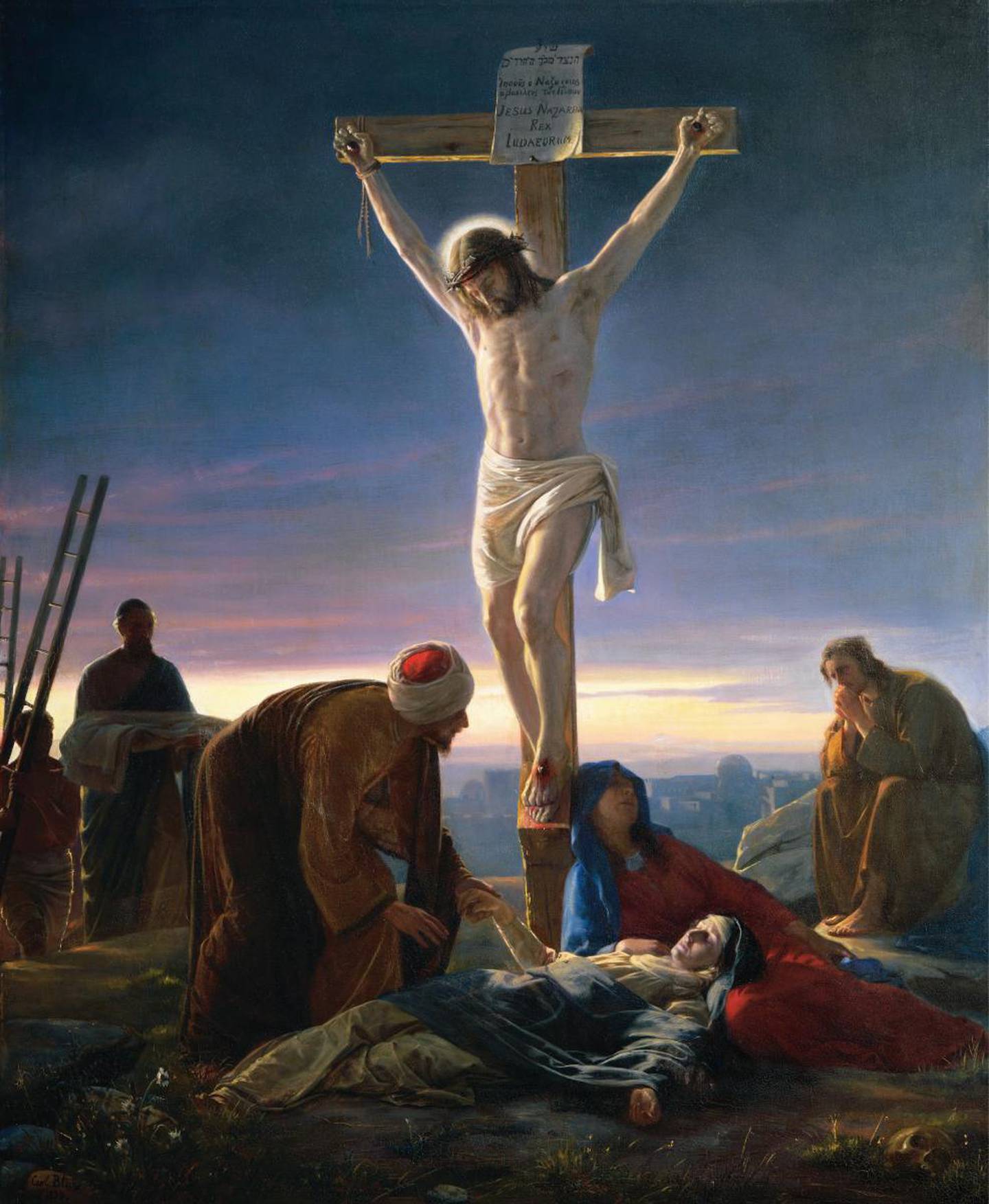 Faithful reproduction of the painting "Christ on the Cross", by Carl Heinrich Bloch in 1870.