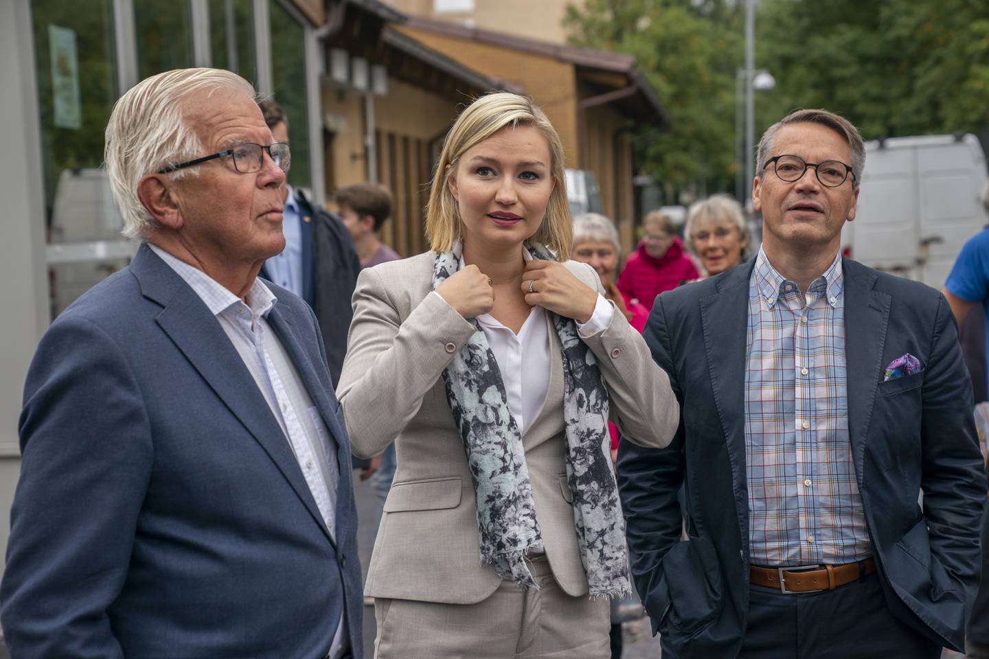 Valgkamp i Sverige 2018. Kristdemokratene KD på valgkamp i Jönköping. Ebba Busch Thor. Göran Hägglund og Alf Svensson.