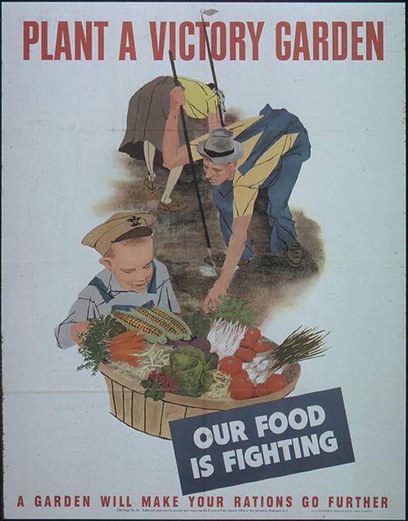 Å få folk til å føle at de bidro i kampen mot fienden ved å dyrke mat var en av nøkkelstrategiene bak kampanjene de amerikanske myndighetene satte i gang.