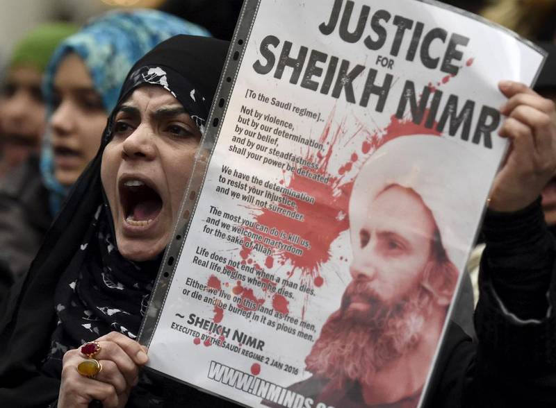 Sjiamuslimer i en rekke land, også i London, har de siste dagene protestert heftig mot henrettelsen av den sjiamuslimske teologen Nimr al-Nimr i Saudi Arabia.