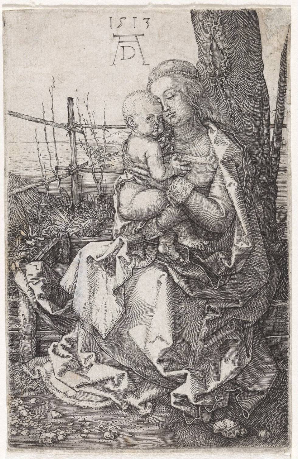 Maria med Jesusbarnet ved et tre
