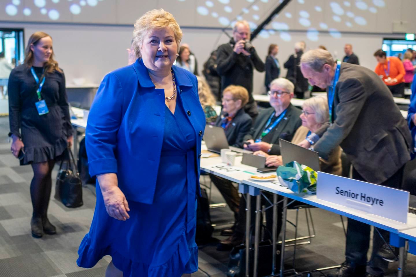 Solberg og Høyre er på offensiven før høstens kommunevalg. 
Foto: Heiko Junge / NTB