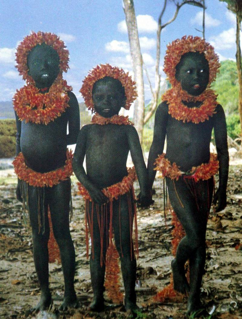 In this undated photo released by the Anthropological Survey of India a portrait of Jarawa tribe boys, one of the five tribes in India's Andaman and Nicobar archipelago. From circumstantial evidence, officials say fate and the ancient knowledge of secret signals in the wind and sea have combined to save the five indigenous tribes living for centuries in the southern archipelago of Andaman and Nicobar from the catastrophic tsunami that lashed Asian coastlines last week. But the fate of the tribes, on the verge of extinction, will be known with certainty only after officials complete a survey of their remote islands beginning Wednesday. (AP Photo/Anthropological Survey of India, HO)