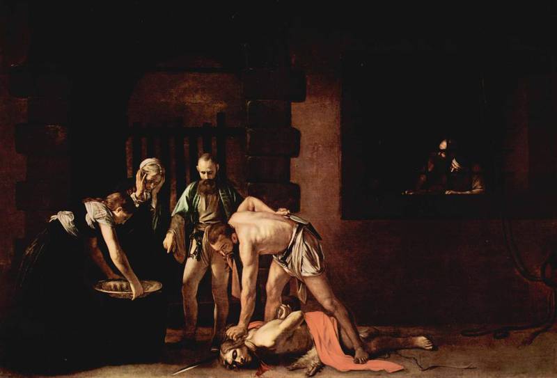 Johannes døperen i kunsten: Halshuggingen av Michelangelo Caravaggio.