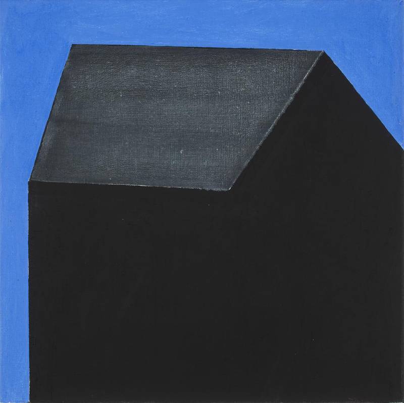 Liten husflate, svart, er et av de siste bildene på utstillingen, laget i 2015. 
