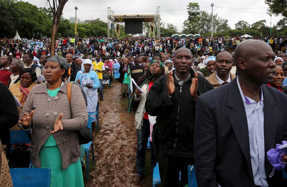 En million mennesker møtte opp for å høre paven tale i Nairobi.