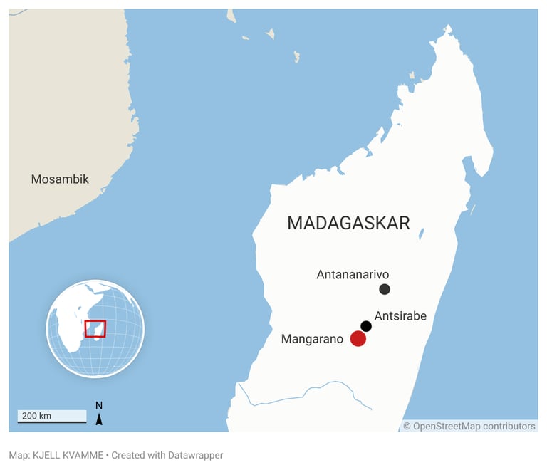 Mangarano utanfor Antsirabe, Madagaskar