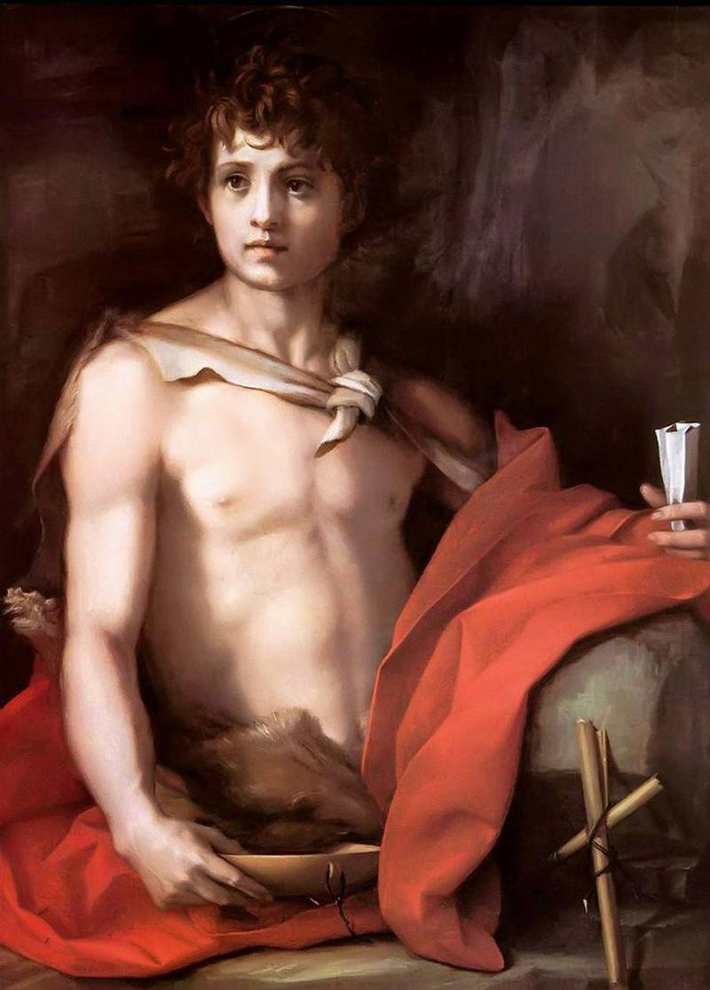 Johannes døperen i kunsten: Johannes døperen av Andrea del Sarto.