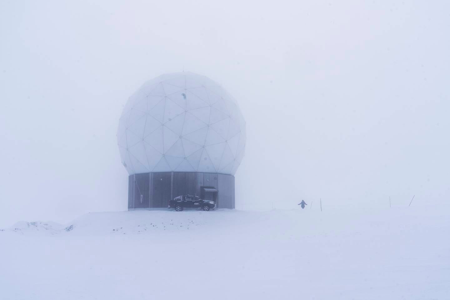 SvalSat på Svalbard er verdens mest brukte bakkestasjon for satellitter. Den eies og drives av Kongsberg Satellite Services. Arkivfoto: Ole Berg-Rusten / NTB