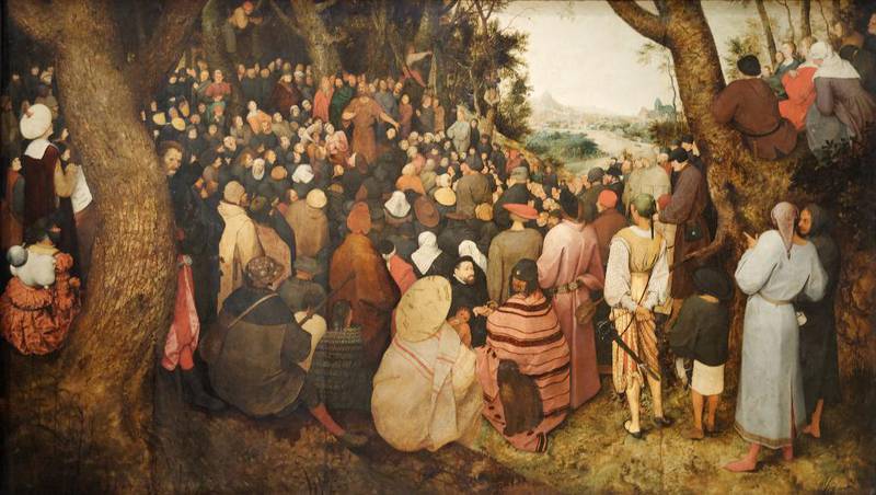 Johannes døperen i kunsten: Johannes preker av Brueghel l'Ancien.
