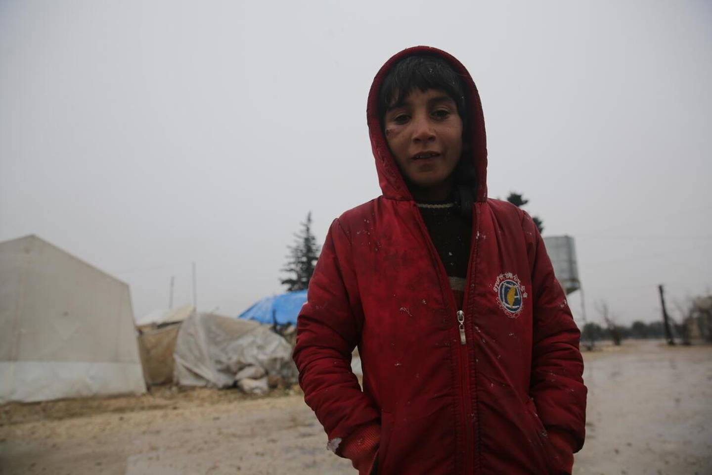 Asem*, 9 lives in a displacement camp in Eastern Aleppo.
The camp consists of around 300 families who have been displaced from various areas including Deir Ez-Zour, Idlib, Hama, Damascus and Homs.
There is one school in the camp and no health care centre or facility.

STRONG QUOTES
"I wish it would keep snowing instead of raining so we can play in the snow and not drown in the rain."