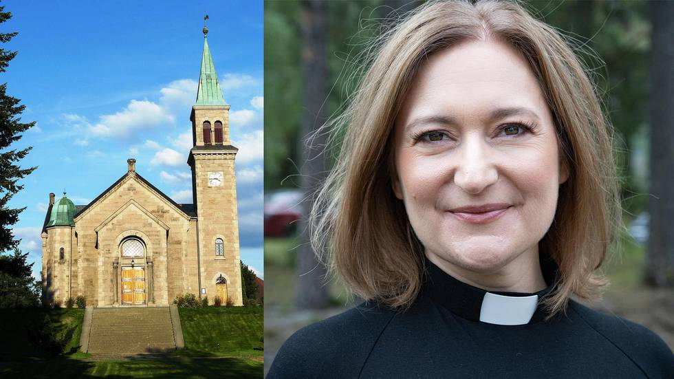 Anne Berit Evang sier at de i Grorud menighet er vi tydelige på at de ønsker å være kirke for alle som bor der. Til høyre ser vi Grorud kirke i Oslo.