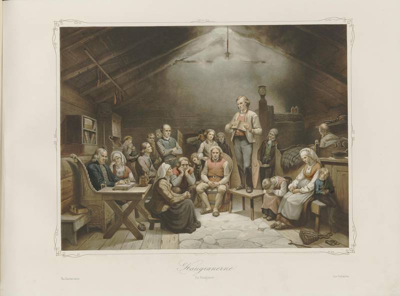 Illustrasjon hentet fra boken Norske Folkelivsbilleder av Tidemand, Adolph og utgitt av Chr. Tønsberg (Christiania, 1854)