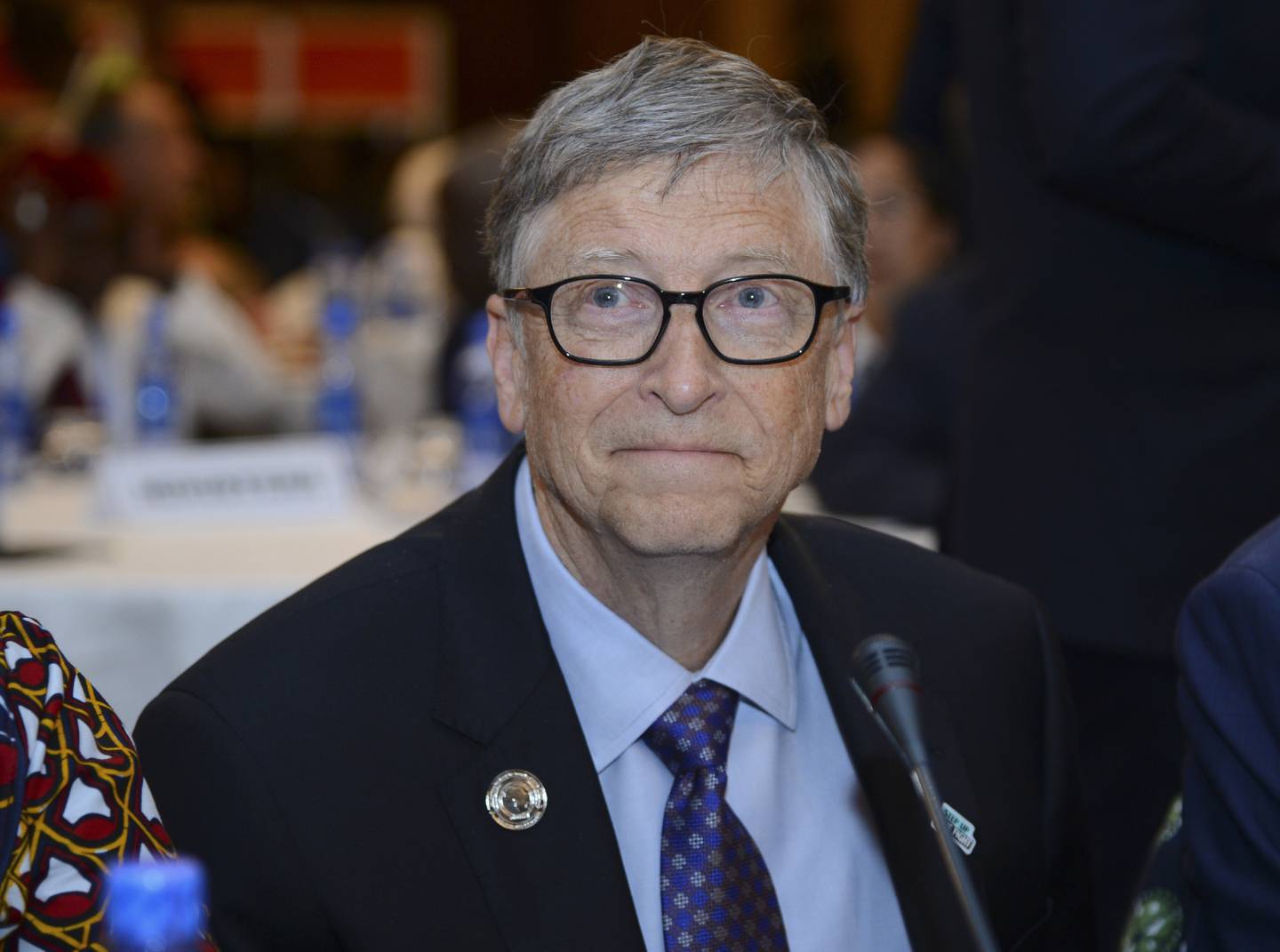 FILE - In this Feb. 9, 2019, file photo, Bill Gates, chairman of the Bill & Melinda Gates Foundation, attends the "Africa Leadership Meeting - Investing in Health Outcomes" held at a hotel in Addis Ababa, Ethiopia. Leaders of the Gates and Rockefeller Foundations  grant makers that have committed billions of dollars to fight the coronavirus  are warning that without larger government and philanthropic investments in the manufacture and delivery of vaccines to people in poor nations, the pandemic could set back global progress on education, public health, and gender equality for years. (AP Photo/Samuel Habtab, File)