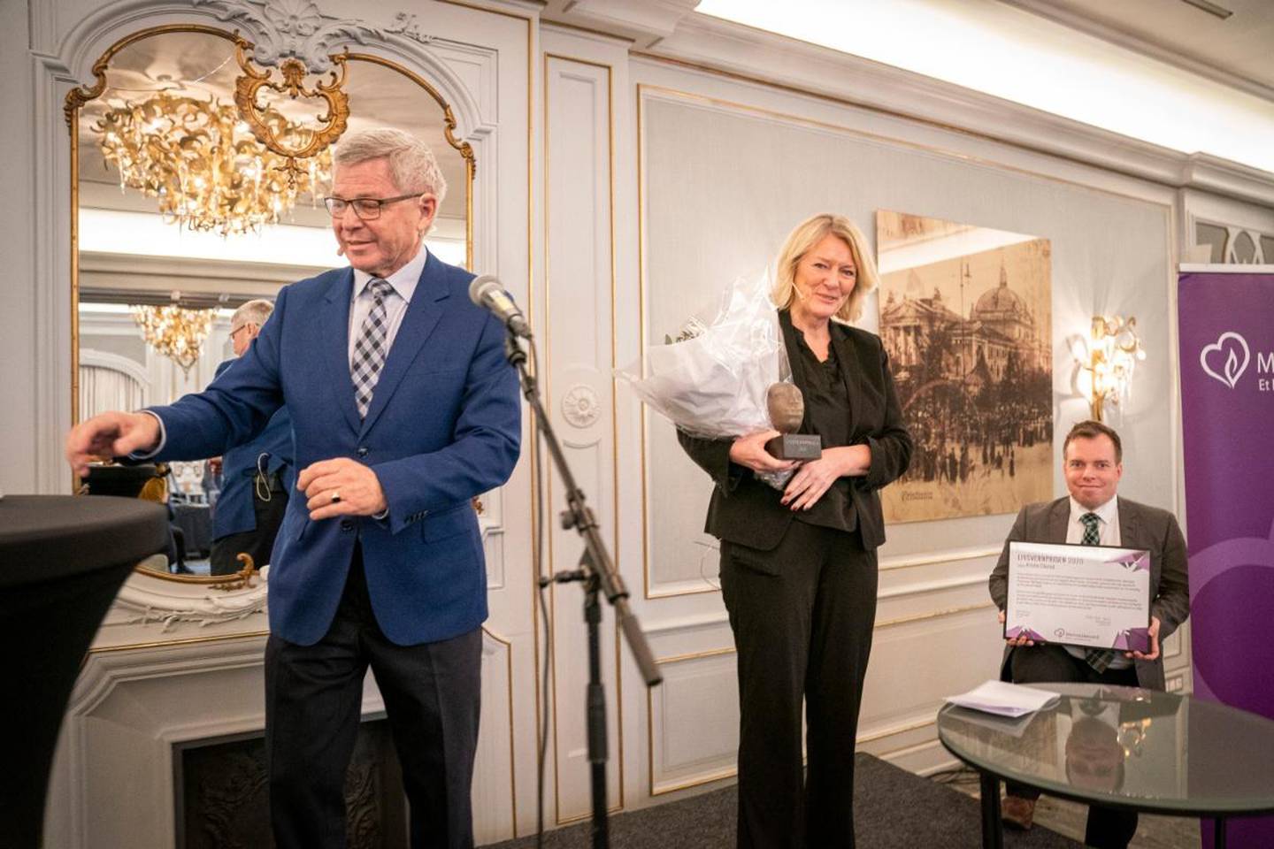 Tidligere KrF-statsminister Kjell Magne Bondevik deltok under utdelingen av Livsvernprisen på Hotel Continental i Oslo.