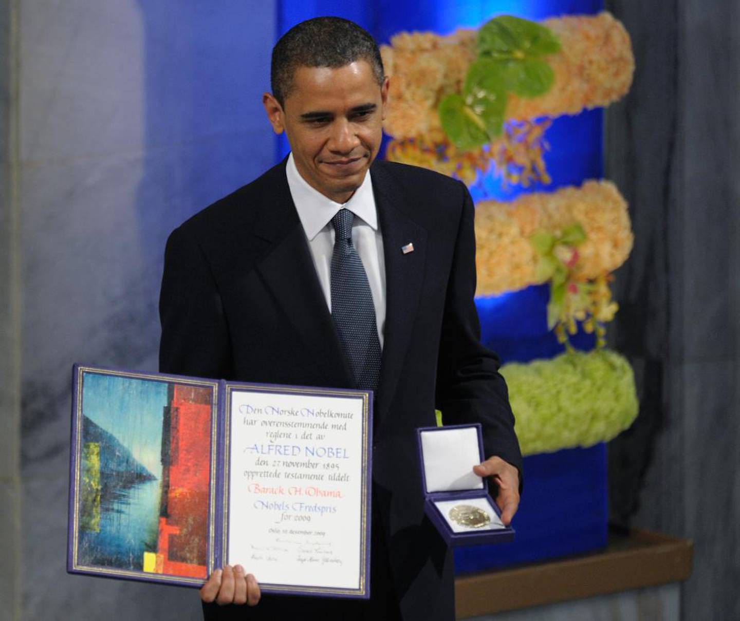 10. desember 2009 fekk Barack Obama Nobels fredspris.