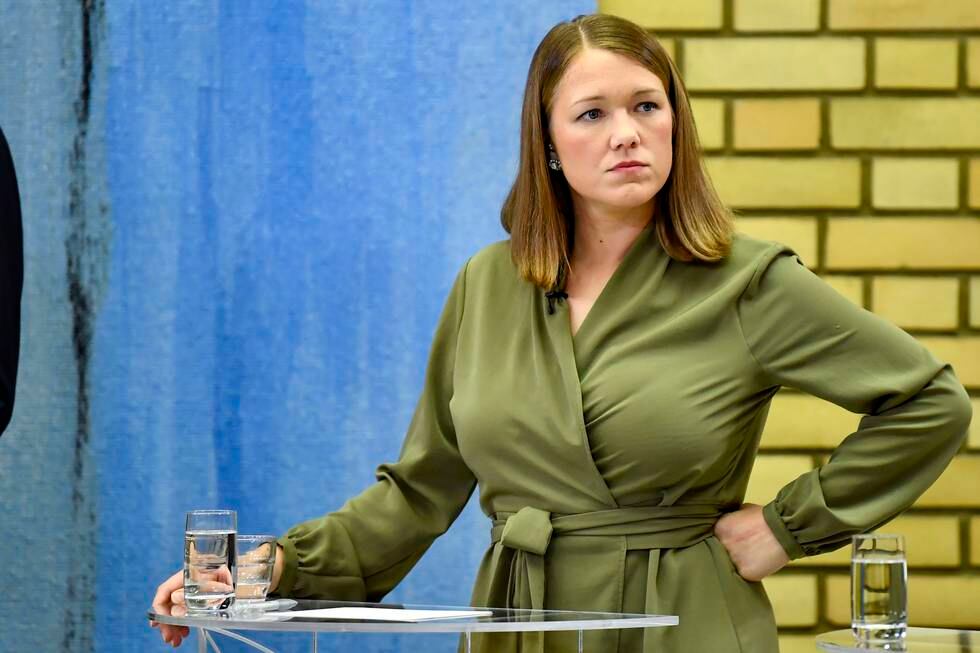 MDG-leder Une Aina Bastholm under partilederdebatt i Stortingets vandrehall.
Foto: Naina Helén Jåma / NTB