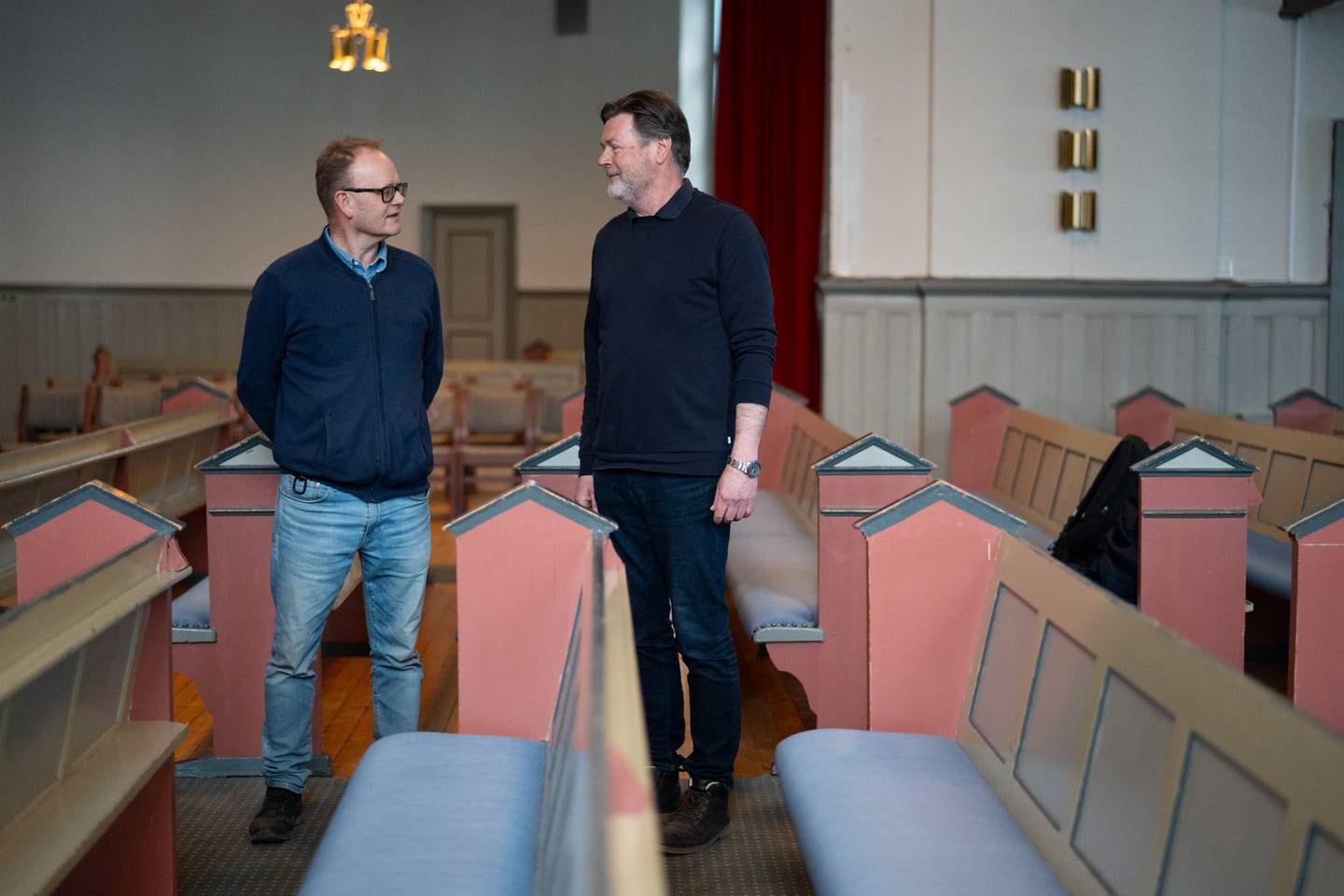 Gunnar Johnsen, pastor i Oslo Vestre Frikirke, og Kjetil Øvensen, eldste i Oslo Vestre Frikirke