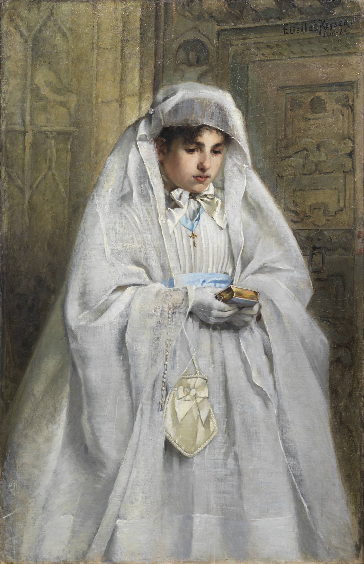 Elisabeth Keyser, En konfirmand i Normandie, Sign. 1889, Olja på duk, NM 7478