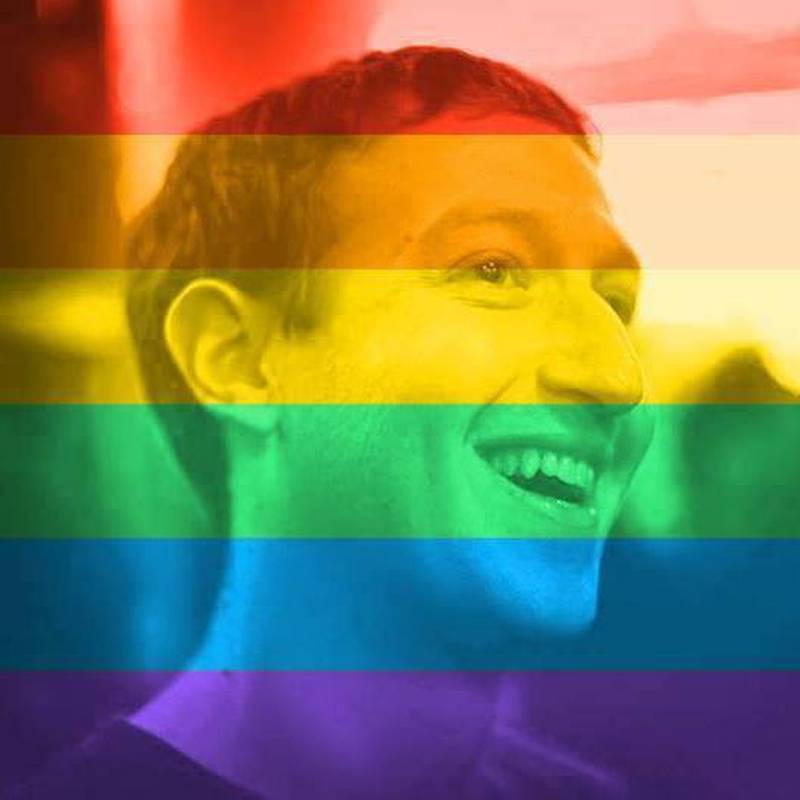 Facebook-gründer Mark Zuckerberg viser sin støtte til homofiles rettigheter.