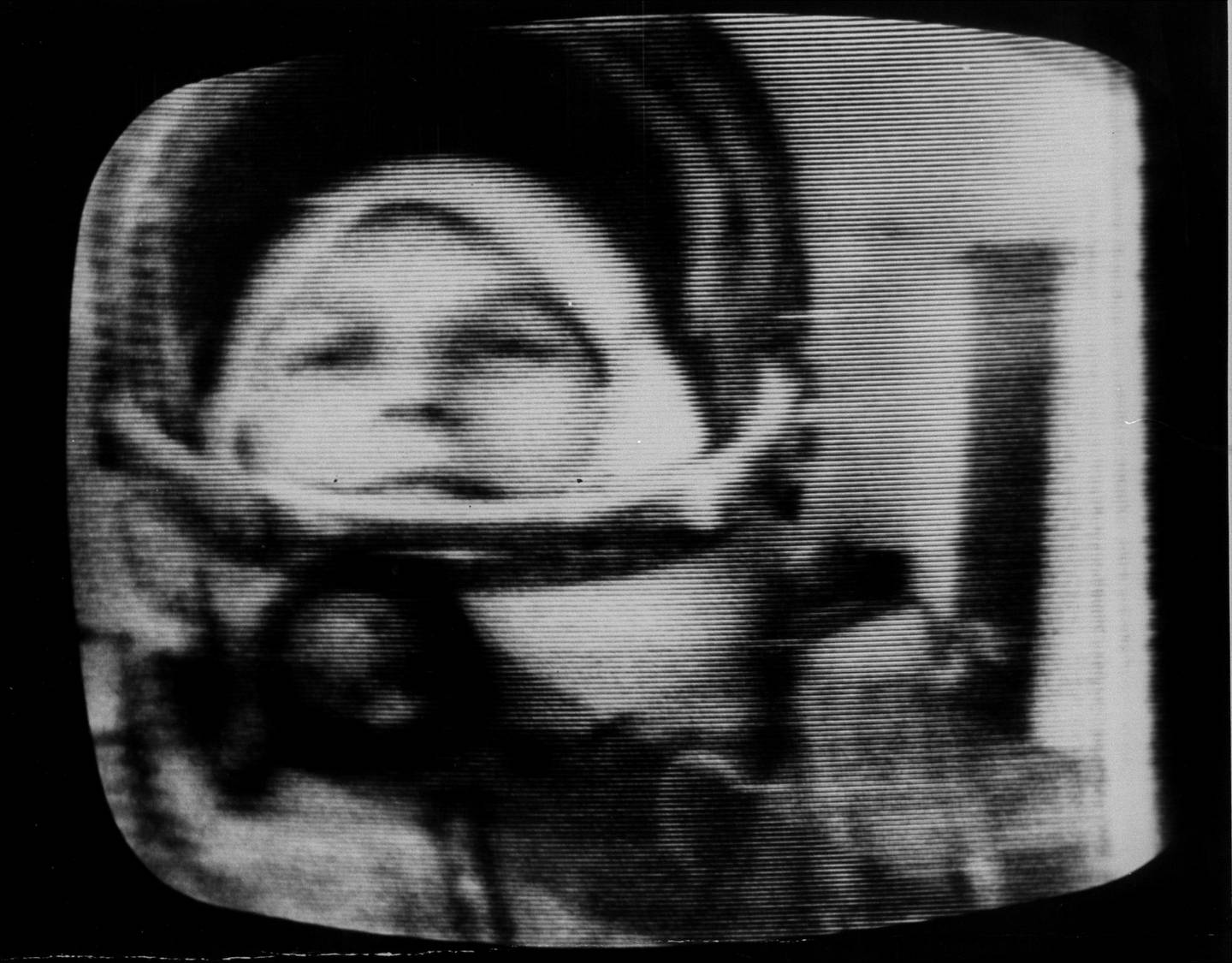 26 year old Valentina Tereshkova, who became the first woman to travel in space, is pictured as seen in a television transmission from her space craft, Vostok 6, June 16, 1963.  (AP photo/Tass)