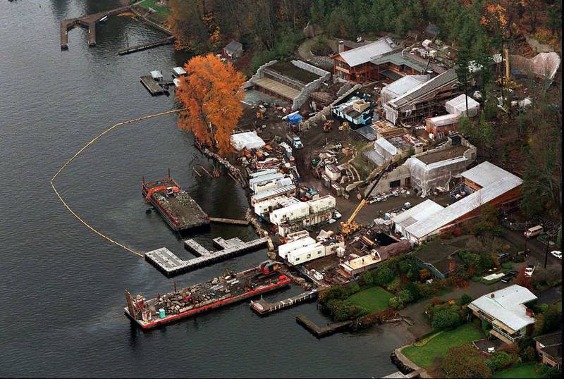 Bill Gatess' hjem ved Lake Washington i Seattle.