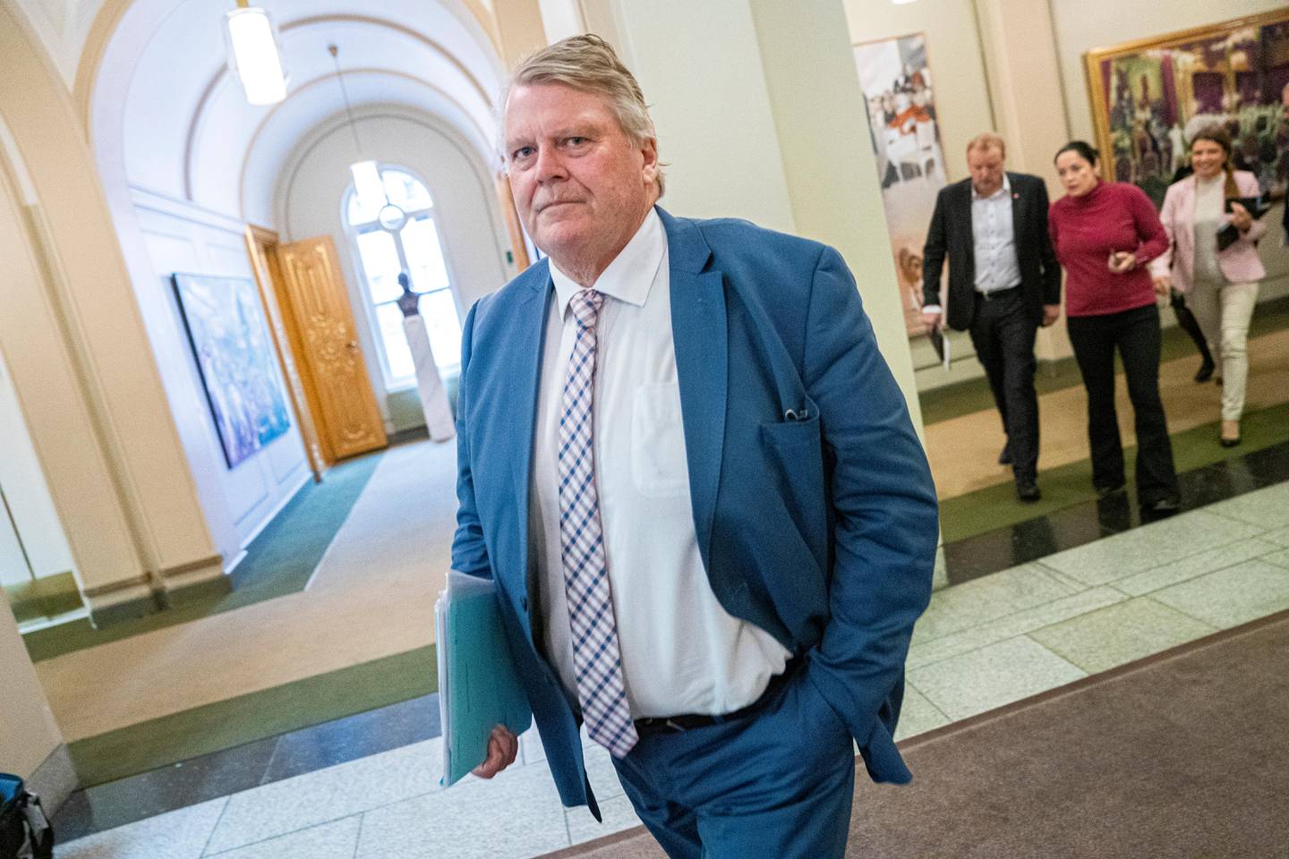 Trontaledebatt på Stortinget 2019. Hans Fredrik Grøvan og Geir Jørgen Bekkevold