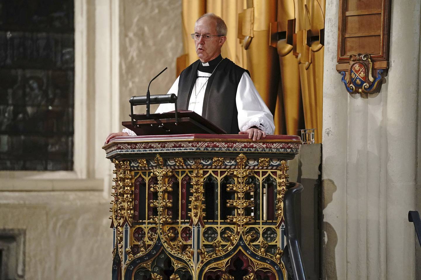 Erkebiskop Justin Welby  på prekestol