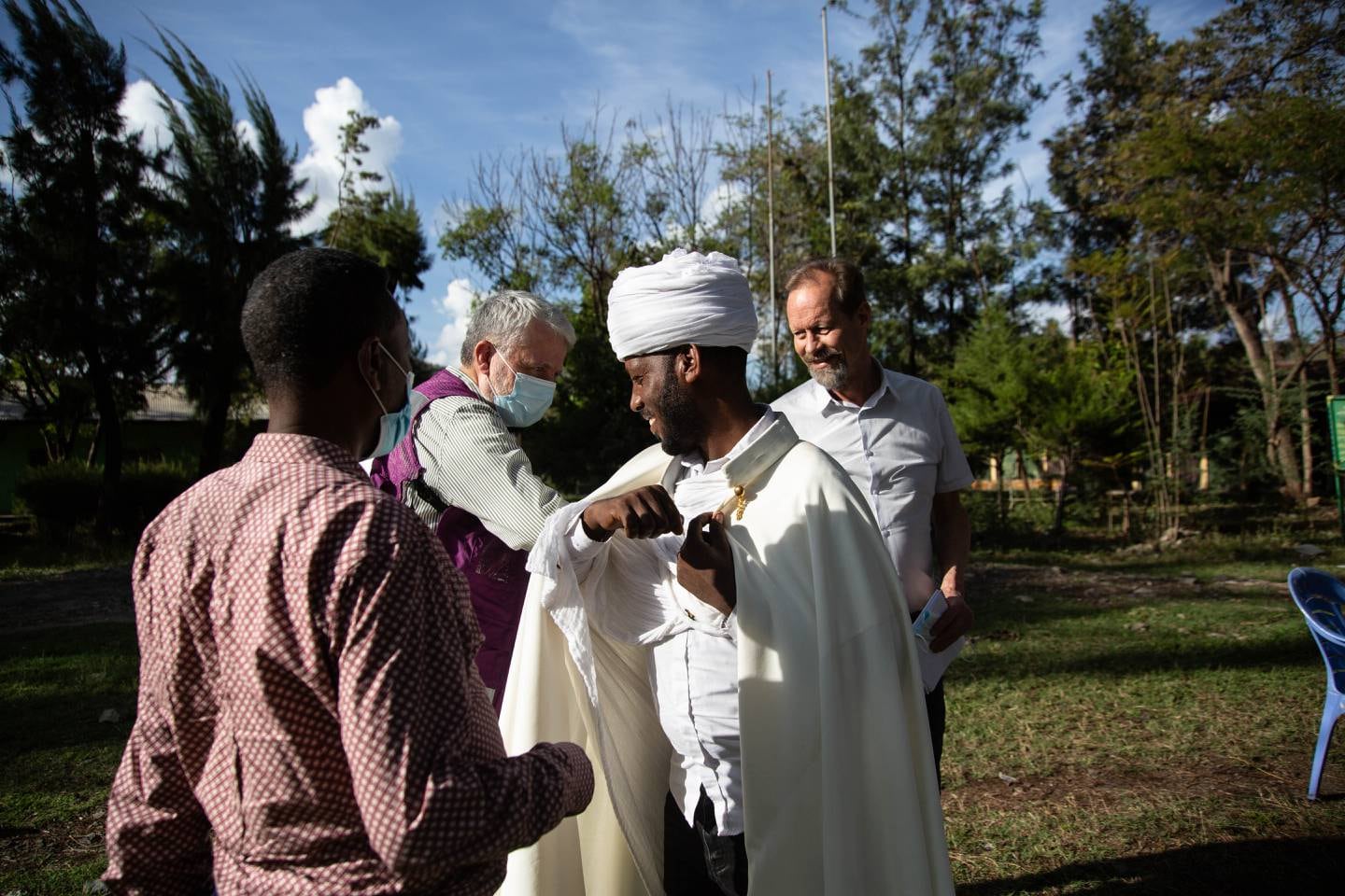 Dagfinn Høybråten, NCA General Secretary meets peace committee members in Ataye Administrative Town, Amhara Region, Ethiiopia. Ataye has been affected by ethnic extermisim, causing loss of lives and property.