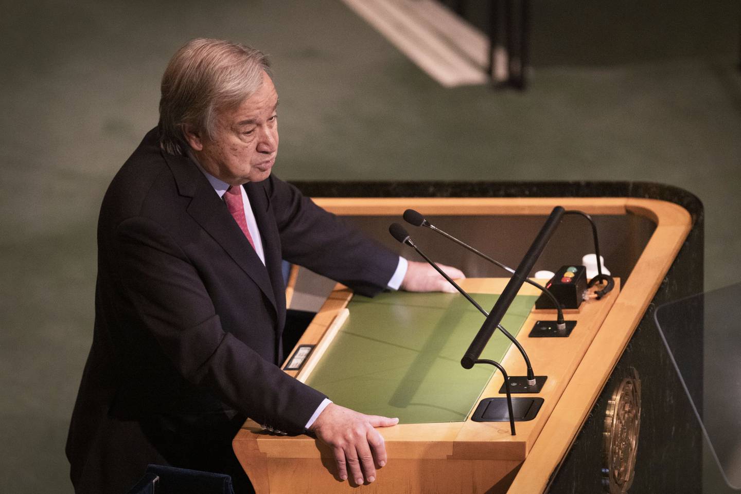FNs generalsekretær António Guterres nærmest refset verdens land fra talerstolen tirsdag. Foto: Pontus Höök / NTB