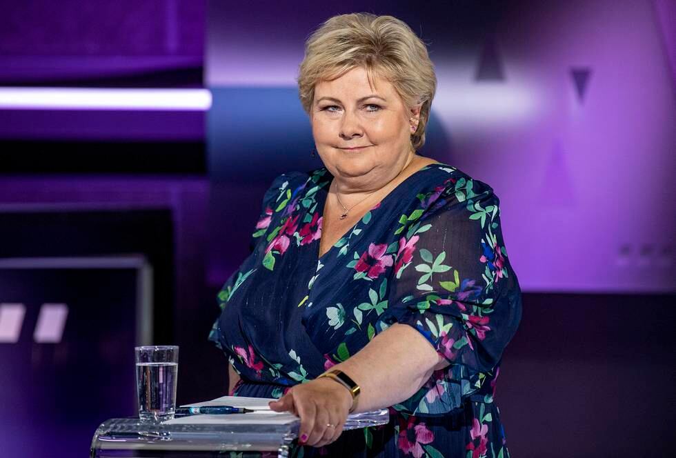 Statsminister og Høyres partileder Erna Solberg under partilederdebatten på TV2.
Foto: Marit Hommedal / NTB