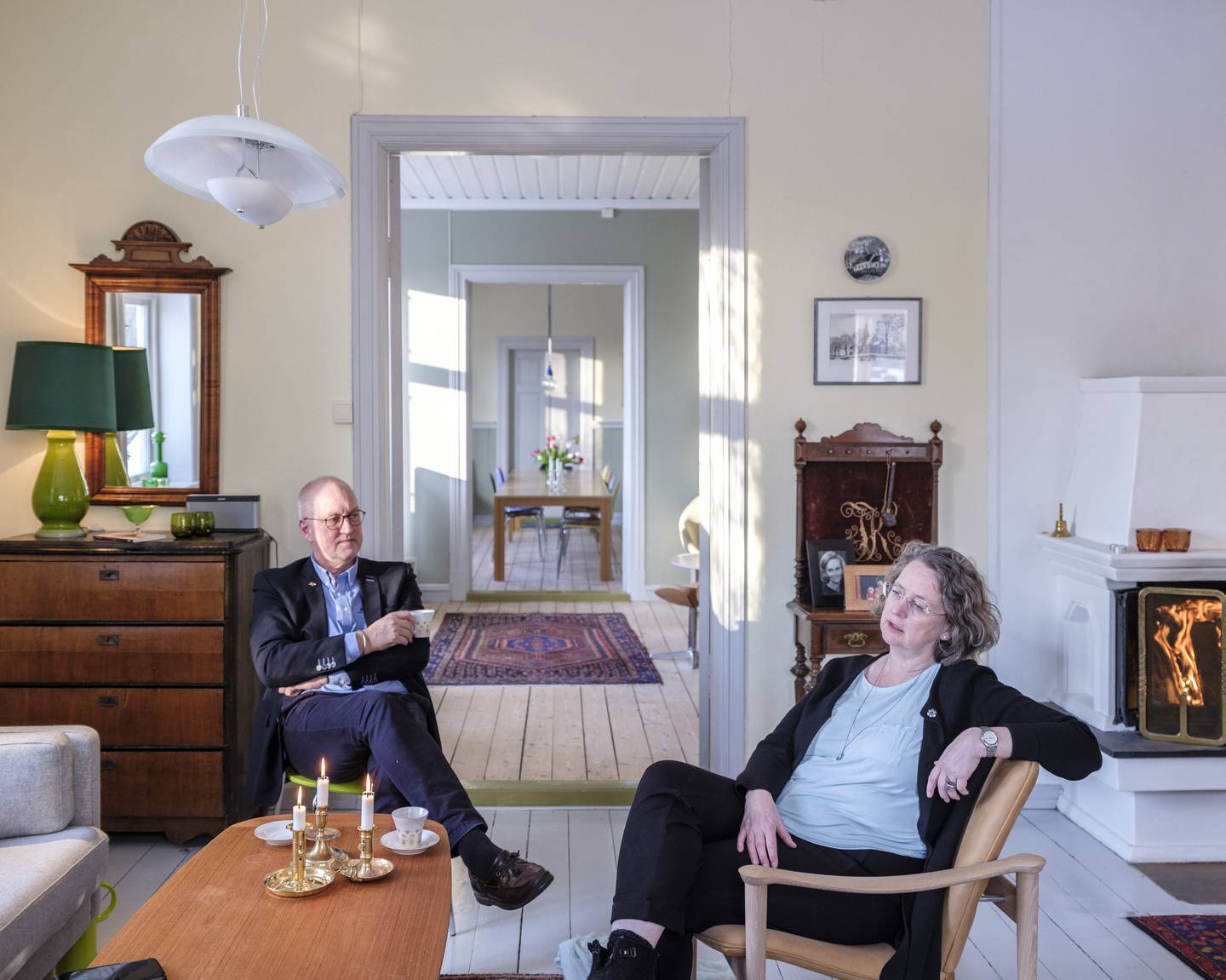 Ingvild Osberg og Tor Bjørn Andresen Osberg hjemme i Tune prestegård.