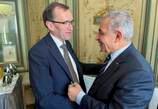 Utenriksminister Espen Barth Eide møtte Mohammad Shtayyeh i München 18. februar. Foto: Utenriksdepartementet / Handout / NTB