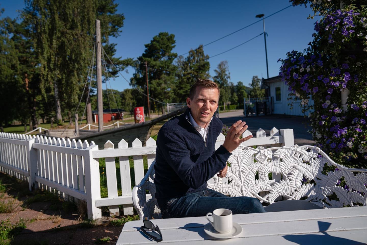 Politisk reportasje fra Kristiansand. Mathias Bernander (Høyre). Foto: Sondre Transeth