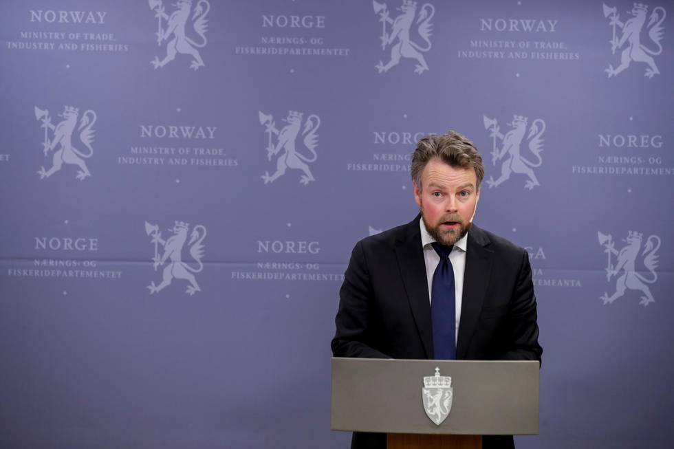 Oslo 20191122. 
Næringsminister Torbjørn Røe Isaksen legger fram regjeringens nye eierskapsmelding.
Foto: Vidar Ruud / NTB scanpix