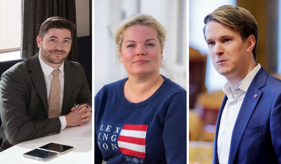 Grunde Almeland (V), Silje Hjemdal (Frp) og Torstein Tvedt Solberg (Ap) blir trospolitikere på Stortinget.
