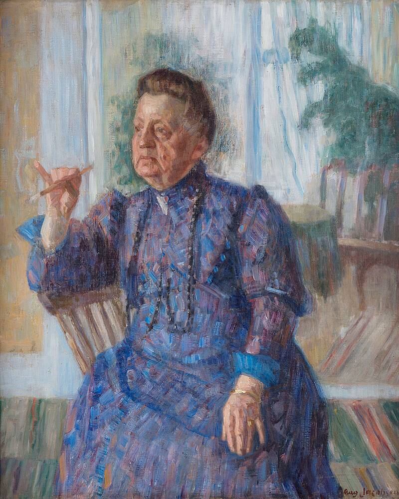 Den eldre Kitty Kielland var ­ingen pingle – her August Jacobsens portrett.