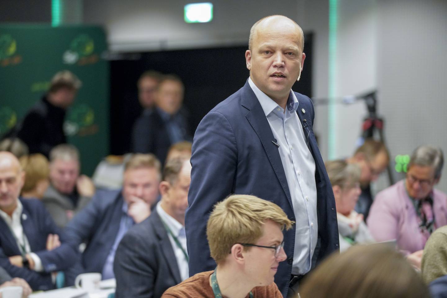 Finansminister og partileder Trygve Slagsvold Vedum under Senterpartiets landsstyremøte.
Foto: Terje Bendiksby / NTB