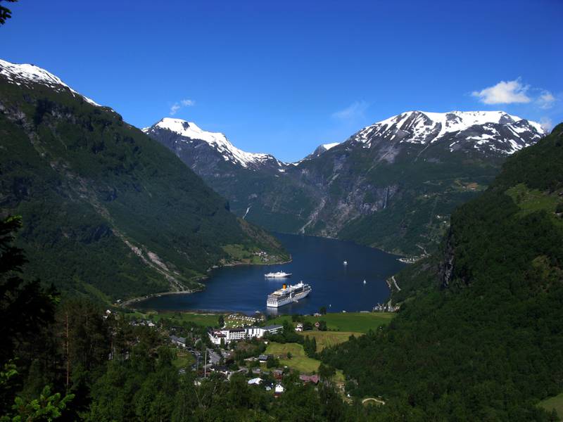 Geirangerfjorden er ett av stedene som står på UNESCOs verdensarvsliste i Norge. 