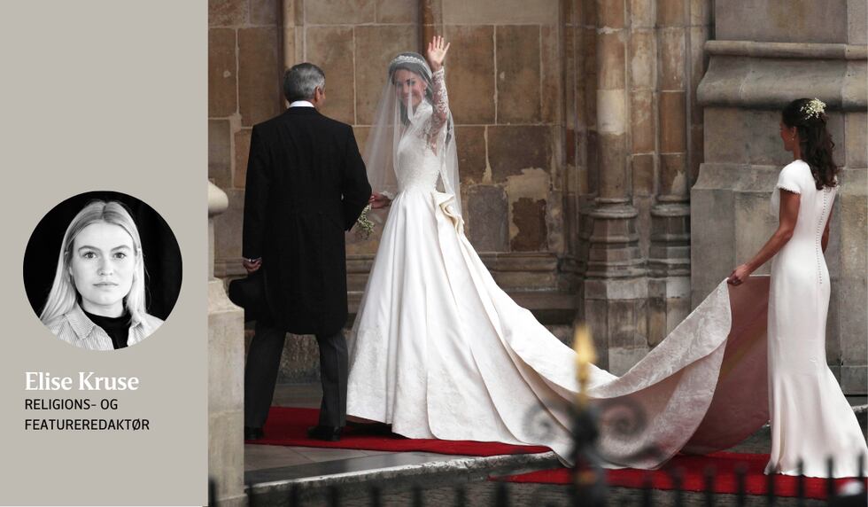 BLE LEID INN: Da Kate Middleton giftet seg med prins William i Westminster Abbey i 2011 ble hun fulgt opp kirkegulvet av faren sin.